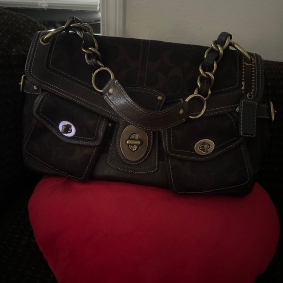 Vintage Rare Coach Handbag/Brown - Picture 2 of 12